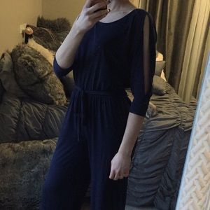 Navy long pants jumpsuit